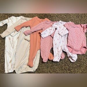 6pc Baby Girl Newborn Bundle